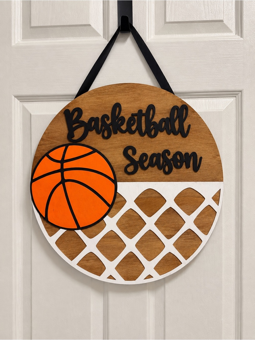 Basketball Season Wooden Door Sign